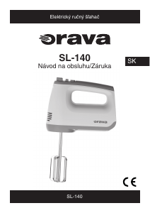 Návod Orava SL-140 Ručný šľahač