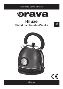 Návod Orava Hiluxe Kanvica