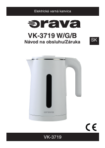 Návod Orava VK-3719 G Kanvica