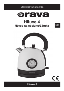 Návod Orava Hiluxe-4 Kanvica