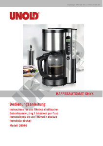 Manual Unold 28016 Onyx Coffee Machine