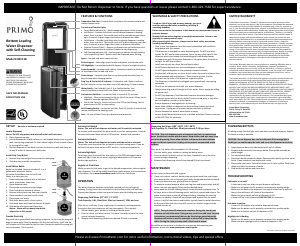 Manual Primo 601118 Water Dispenser