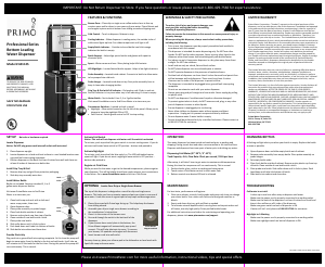 Manual Primo 601125 Water Dispenser
