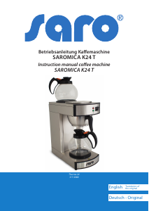 Handleiding Saro Saromica K24 T Koffiezetapparaat