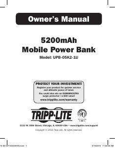 Manual Tripp Lite UPB-05K2-1U Portable Charger