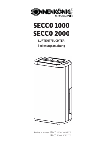 Mode d’emploi Sonnenkönig SECCO 1000 Déshumidificateur