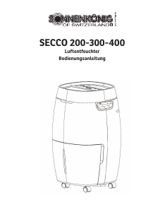 Mode d’emploi Sonnenkönig SECCO 400 Déshumidificateur