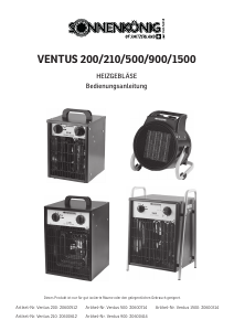 Manual Sonnenkönig VENTUS 210 Heater