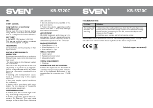 Handleiding Sven KB-S320C Toetsenbord