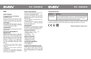 Manual Sven RX-560SW Mouse