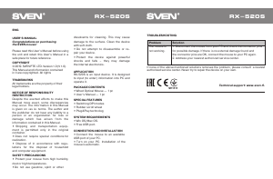 Handleiding Sven RX-520S Muis