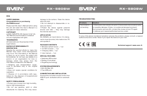 Handleiding Sven RX-580SW Muis