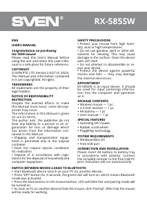 Handleiding Sven RX-585SW Muis