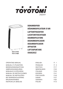Manual Toyotomi TD-C1420 Dehumidifier