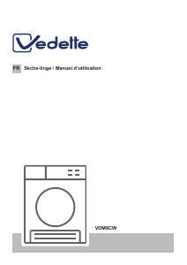 Mode d’emploi Vedette VDM8CW-01 Sèche-linge