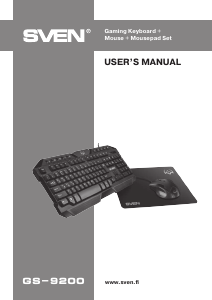 Manual Sven GS-9200 Keyboard