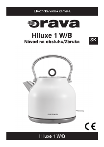 Návod Orava Hiluxe-1 W Kanvica