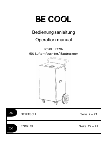 Manual Be Cool BC90LEF2202 Dehumidifier