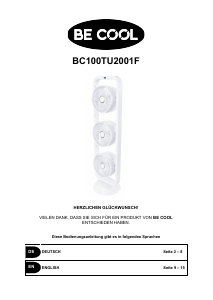 Bedienungsanleitung Be Cool BC100TU2001F Ventilator