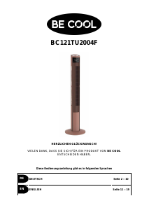 Bedienungsanleitung Be Cool BC121TU2004F Ventilator