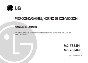 Manual de uso LG MC-7884NS Microondas