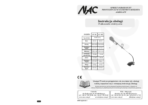 Instrukcja NAC ET1000 Podkaszarka do trawy