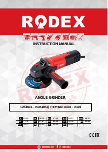 Manual Rodex RDX1041 Angle Grinder