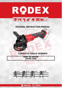 Manual Rodex RPX2150 Angle Grinder