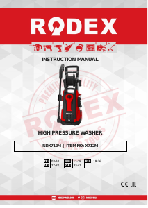 Kullanım kılavuzu Rodex RDX712M Yüksek basınçlı yıkama makinesi