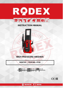 Kullanım kılavuzu Rodex RDX710 Yüksek basınçlı yıkama makinesi