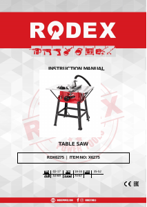 Manual Rodex RDX6275 Table Saw