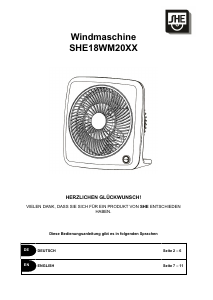 Bedienungsanleitung SHE SHE18WM2002 Ventilator