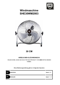 Bedienungsanleitung SHE SHE30WM2003 Ventilator
