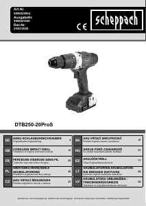 Manuál Scheppach DTB250-20ProS Akušroubovák