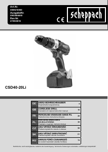 Instrukcja Scheppach CSD40-20Li Wiertarko-wkrętarka