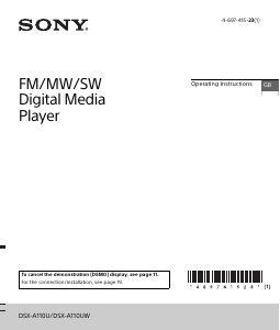 Manual Sony DSX-A110UW Car Radio