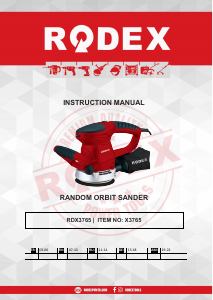 Kullanım kılavuzu Rodex RDX3765 Eksantrik zımpara
