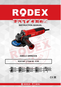 Manual Rodex RDX1040 Angle Grinder