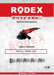 Manual Rodex RDX1120 Angle Grinder