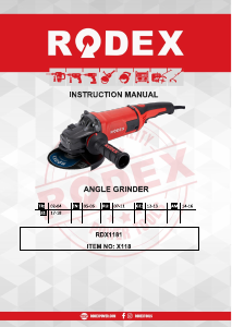 Handleiding Rodex RDX1181 Haakse slijpmachine