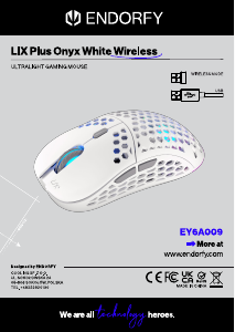 사용 설명서 Endorfy EY6A009 LIX Plus Onyx Wireless 마우스