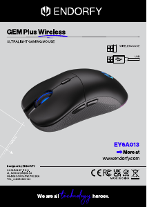 사용 설명서 Endorfy EY6A013 GEM Plus Wireless 마우스