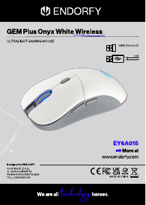 사용 설명서 Endorfy EY6A015 GEM Plus Onyx Wireless 마우스