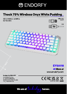 Bedienungsanleitung Endorfy EY5A118 Thock 75% Wireless Onyx Pudding Tastatur