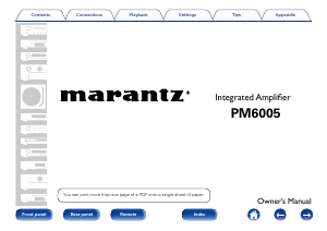 Manual Marantz PM6005 Amplifier