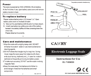 Manual Camry EL70 Luggage Scale