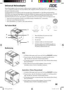 Manual ADE KW 1701 Travel Adapter