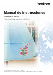Manual de uso Brother Innov-is XE1 Maquina de bordar