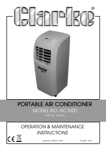 Manual Clarke AC 7000 Air Conditioner
