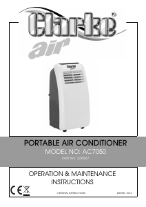 Manual Clarke AC 7050 Air Conditioner